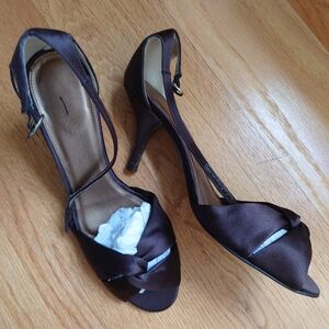 J.Crew peep toe satin heels Sz 6US